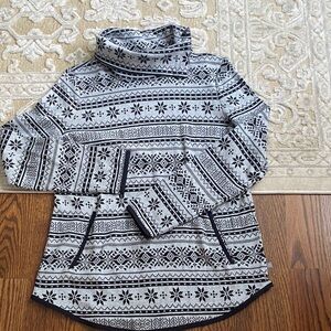 Talbots Black and Gray Patterned Sweater